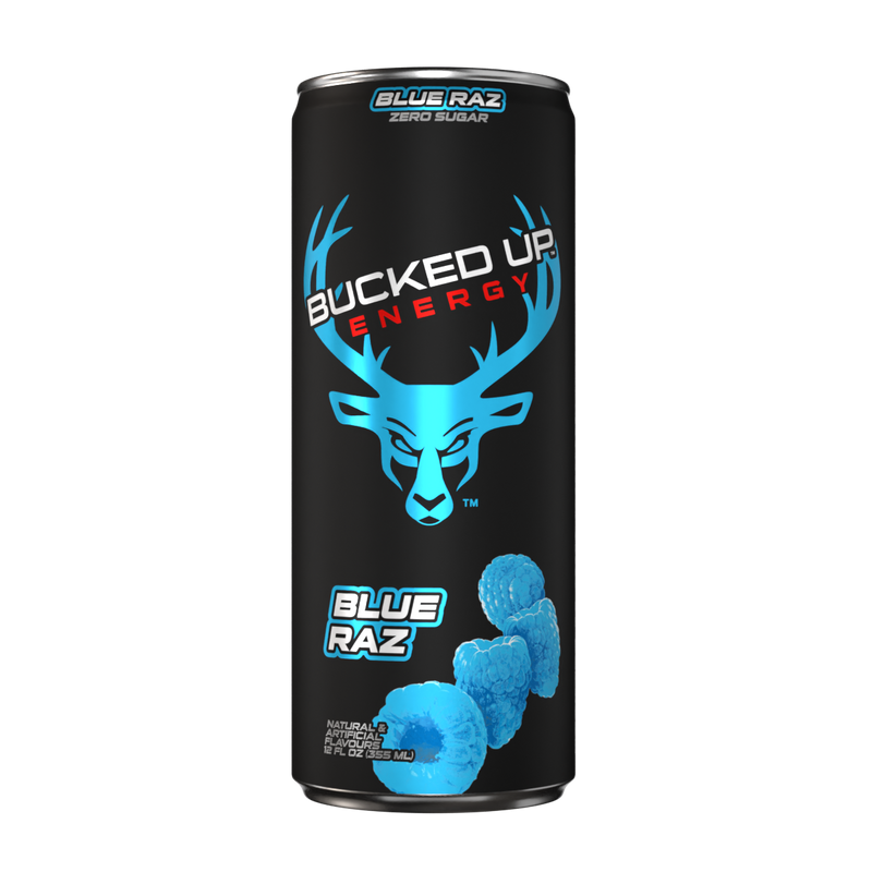 Bucked Up Energy 473ml (Boxed 12 Pack) Blue Raz
