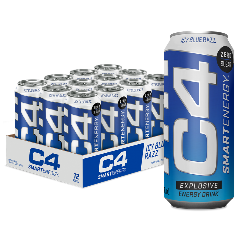 C4 Smart Energy RTD 473ml (Boxed 12 Pack) Icy Blue Razz